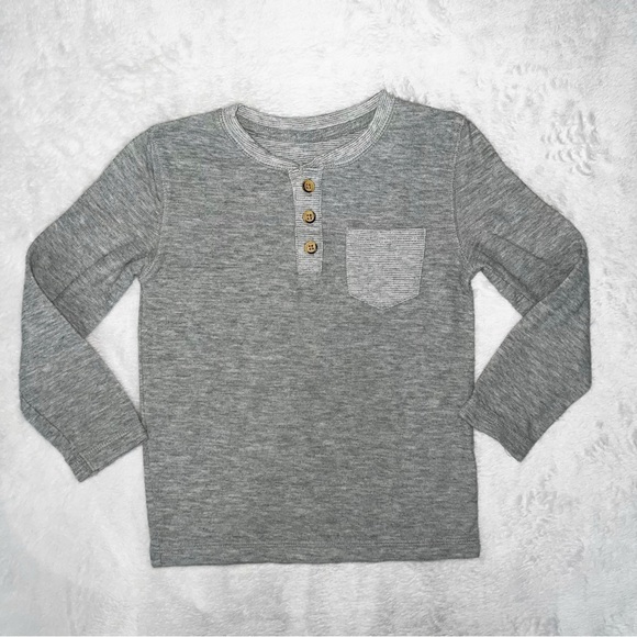 Cat & Jack Other - Cat & Jack Gray Long Sleeve Henley Tee